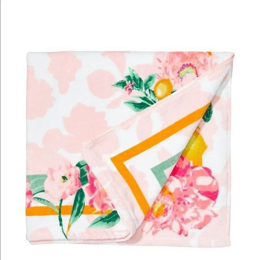 VICTORIA'S Secret Logo Beach Towel Lemons and Florals.